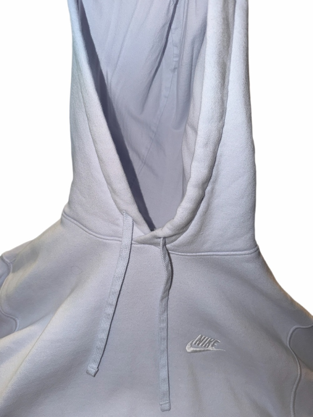 Nike- like new! Womens Cotton Lightblue pull over hoodie with lined hood Med - Picture 5 of 15